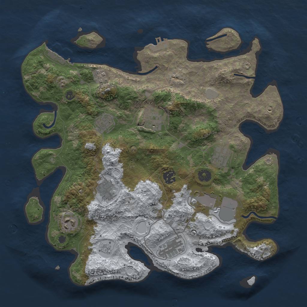 Rust Map: Procedural Map, Size: 3500, Seed: 1605884998, 18 Monuments