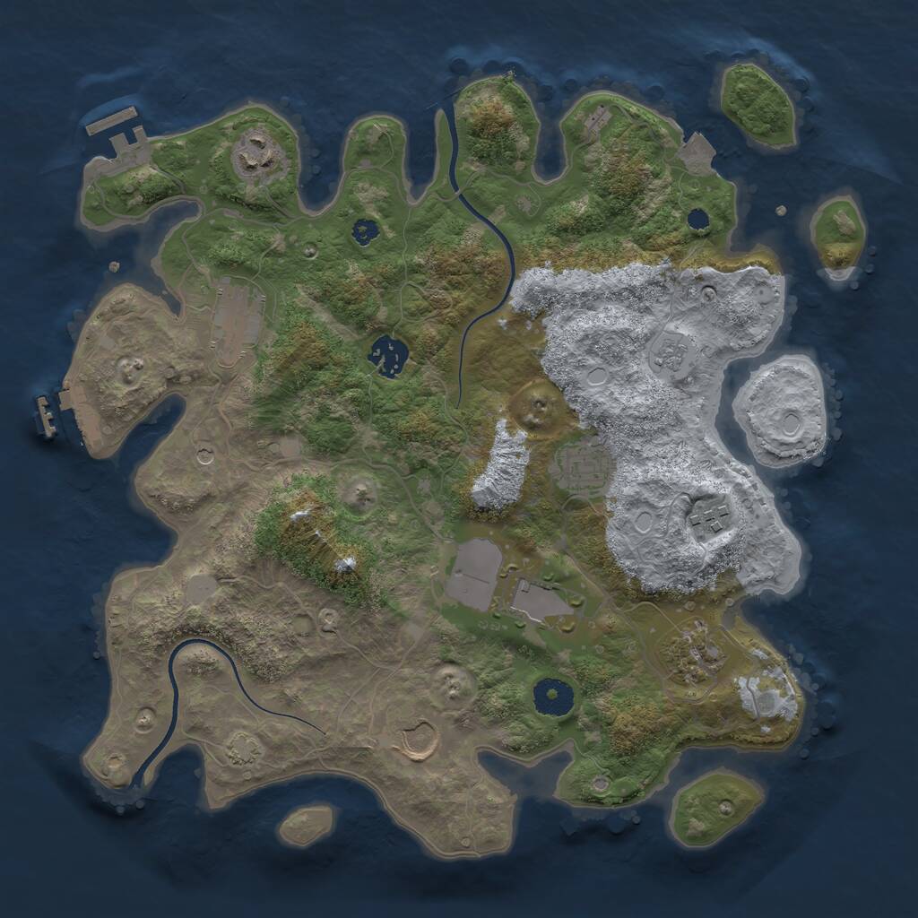 Rust Map: Procedural Map, Size: 3500, Seed: 1522018536, 14 Monuments