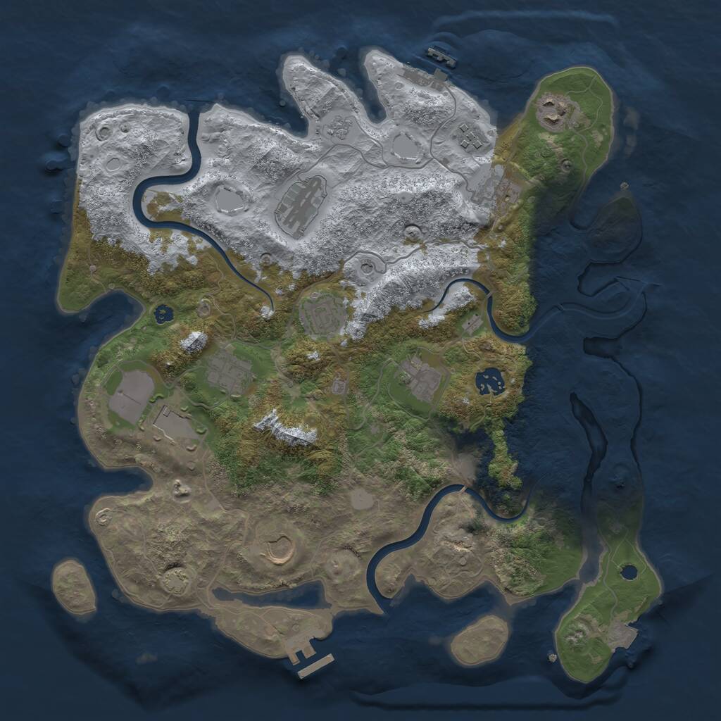 Rust Map: Procedural Map, Size: 3750, Seed: 26668023, 16 Monuments