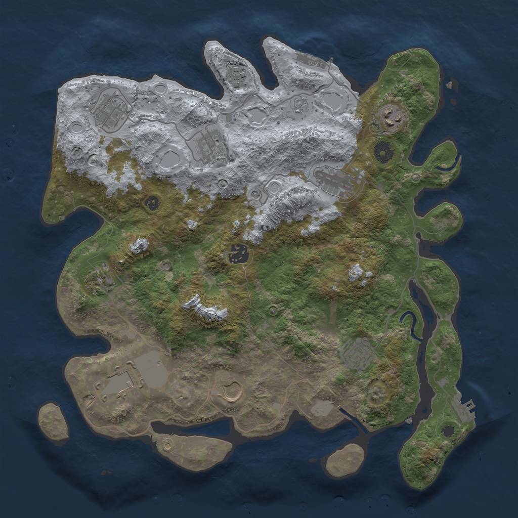 Rust Map: Procedural Map, Size: 3750, Seed: 26668023, 17 Monuments