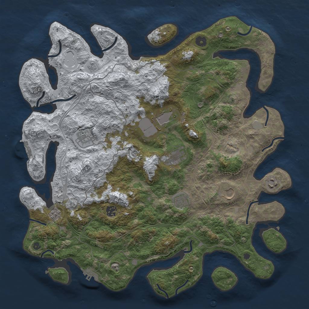 Rust Map: Procedural Map, Size: 4250, Seed: 4124562, 17 Monuments
