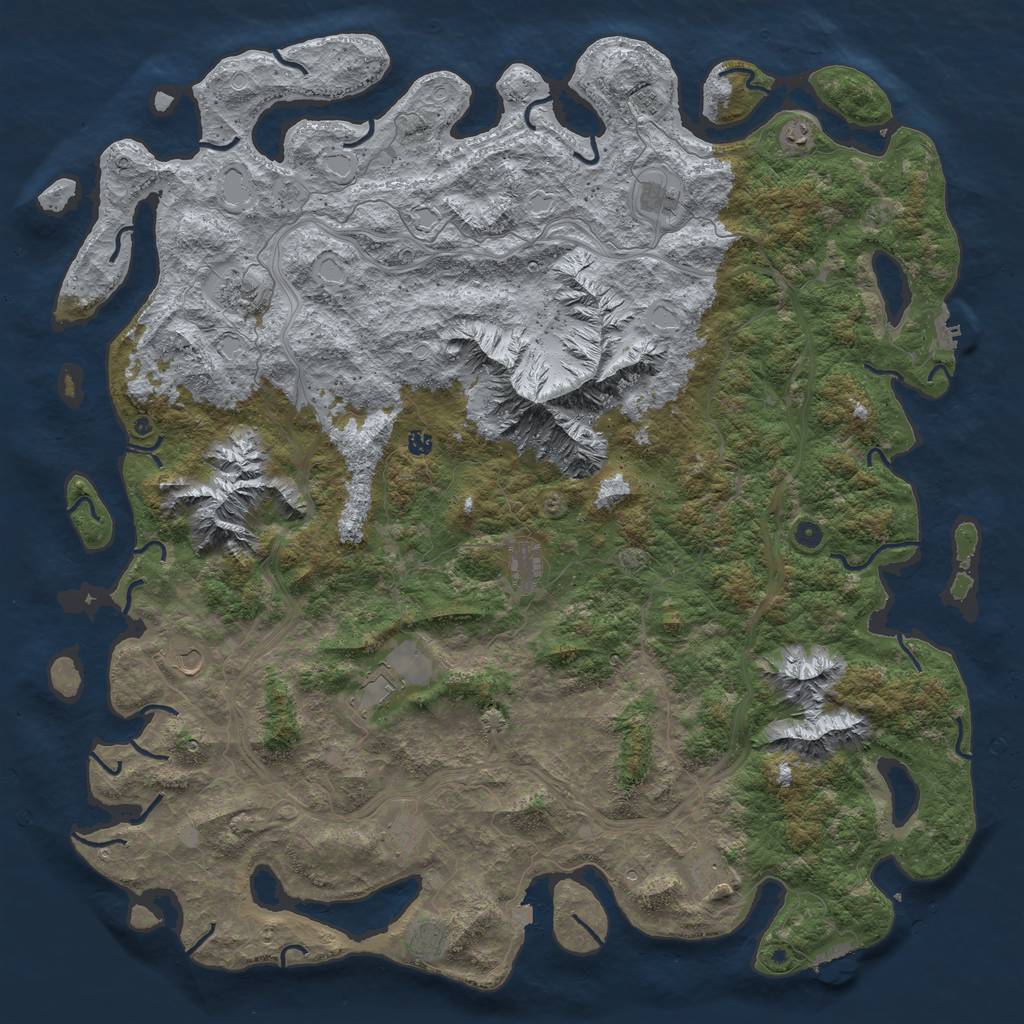 Rust Map: Procedural Map, Size: 6000, Seed: 18, 19 Monuments