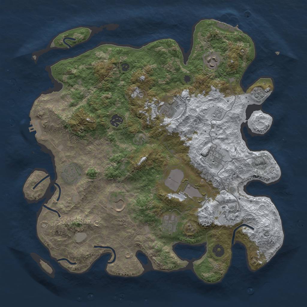 Rust Map: Procedural Map, Size: 3800, Seed: 1068773640, 19 Monuments