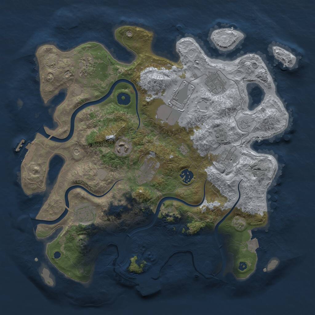 Rust Map: Procedural Map, Size: 3600, Seed: 2159965, 15 Monuments