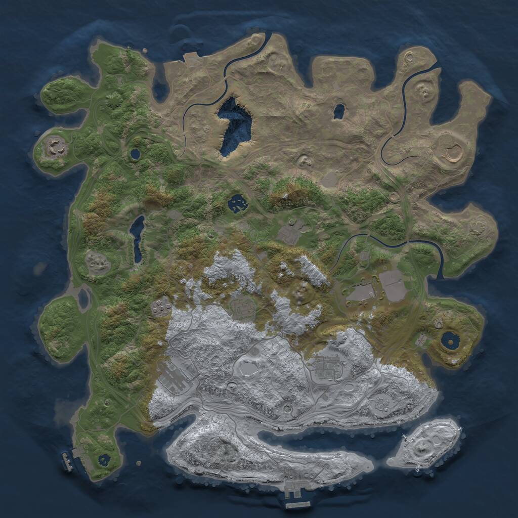 Rust Map: Procedural Map, Size: 4250, Seed: 1019004336, 15 Monuments
