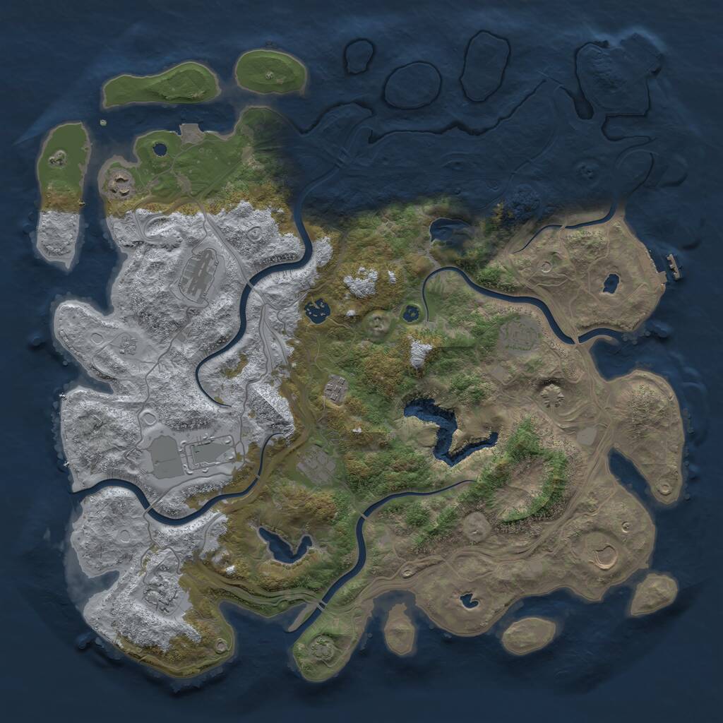 Rust Map: Procedural Map, Size: 4500, Seed: 1445314803, 15 Monuments