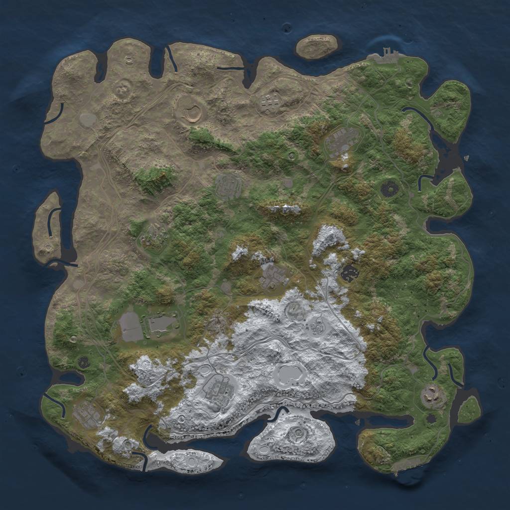 Rust Map: Procedural Map, Size: 4500, Seed: 1962479, 20 Monuments