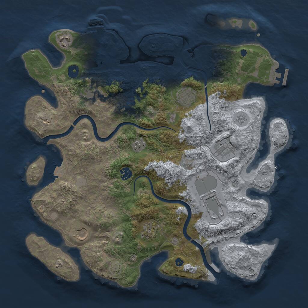 Rust Map: Procedural Map, Size: 3750, Seed: 505242508, 15 Monuments