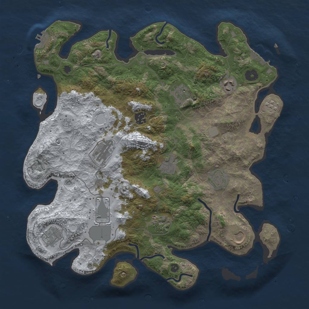 Rust Map: Procedural Map, Size: 3750, Seed: 1320930157, 20 Monuments