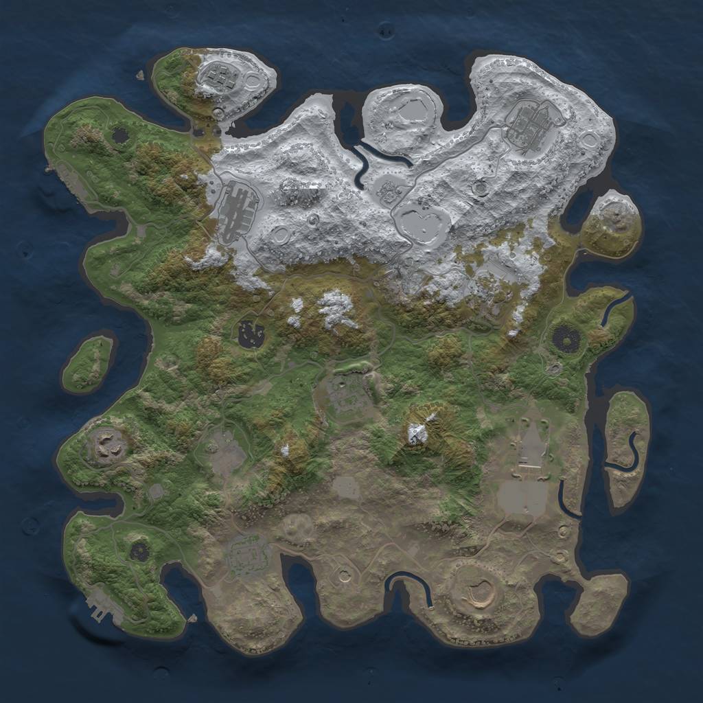 Rust Map: Procedural Map, Size: 3750, Seed: 1589021638, 20 Monuments