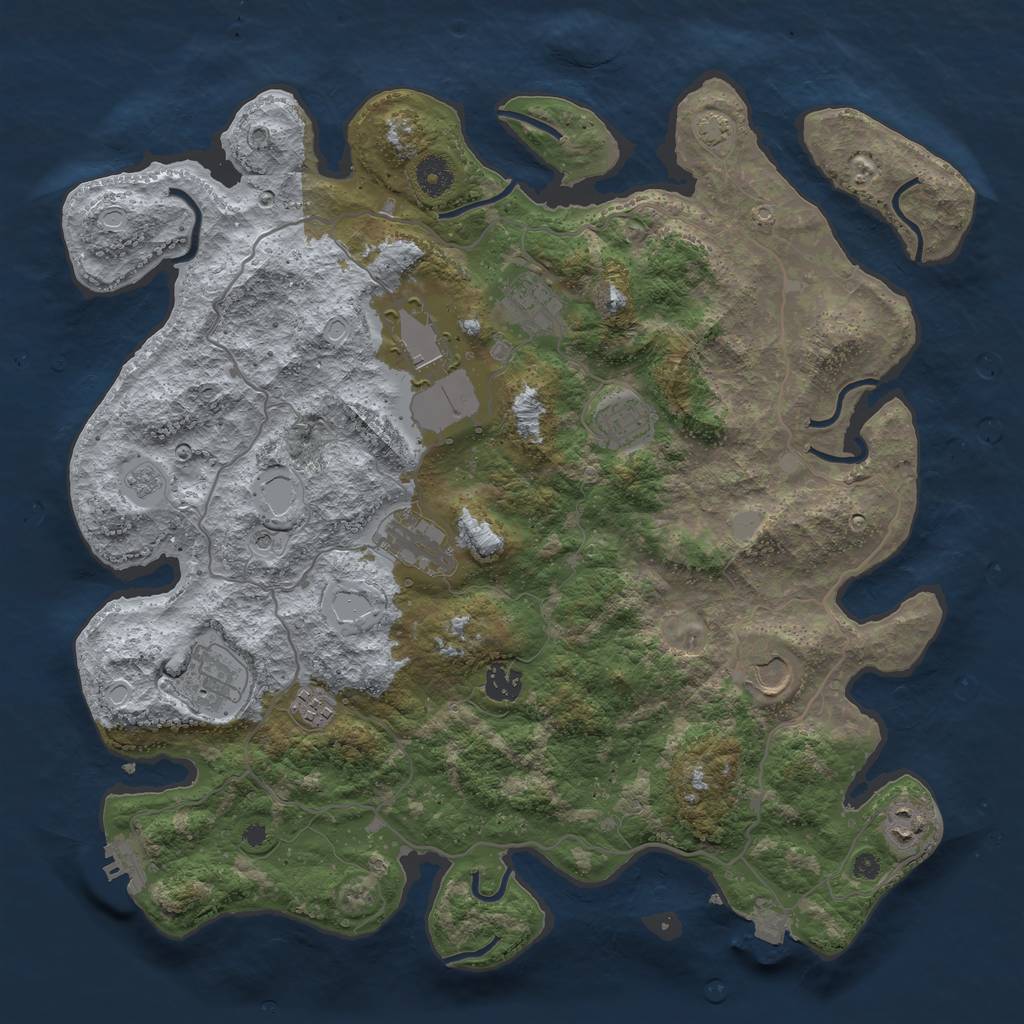 Rust Map: Procedural Map, Size: 4000, Seed: 703112008, 16 Monuments