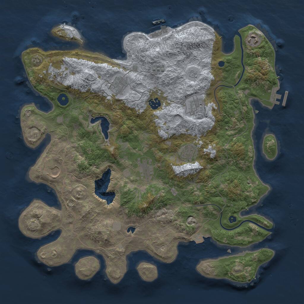 Rust Map: Procedural Map, Size: 4000, Seed: 311514544, 15 Monuments
