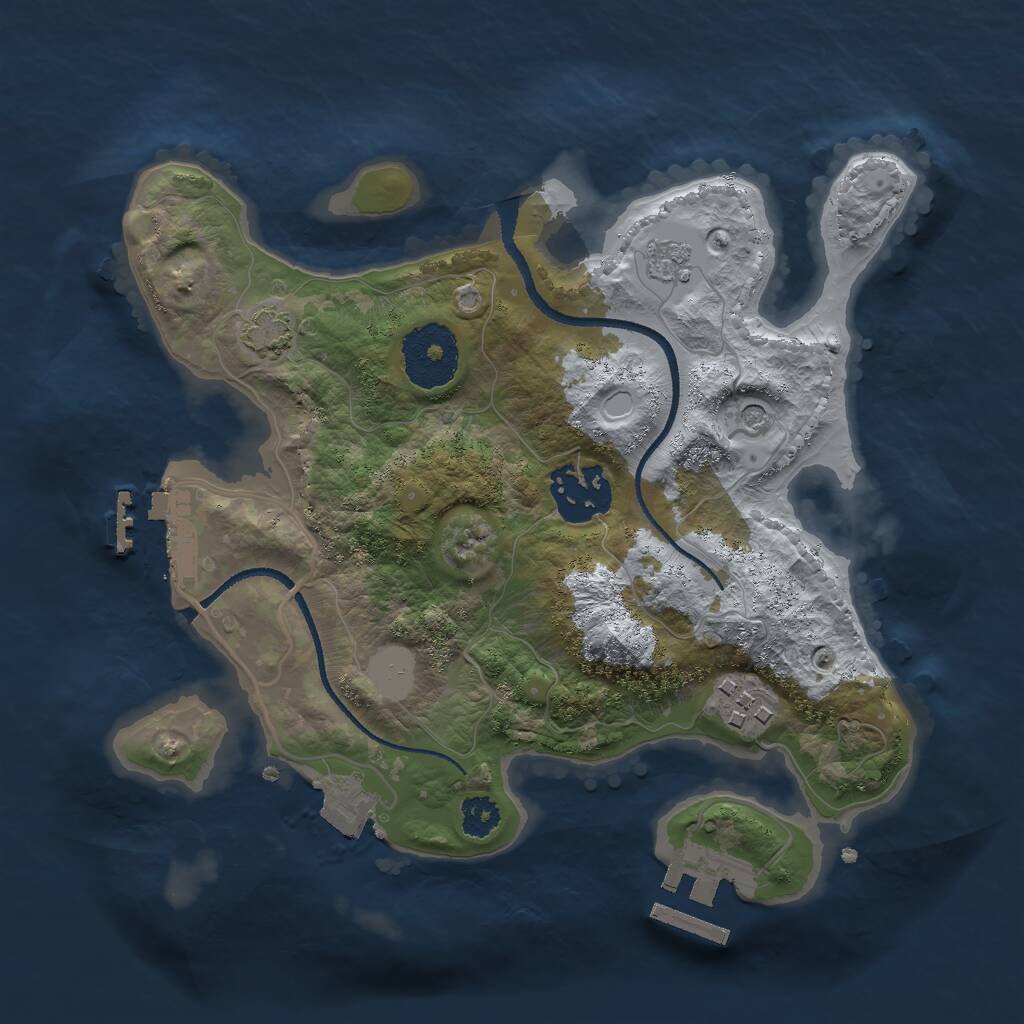 Rust Map: Procedural Map, Size: 2550, Seed: 9875422, 8 Monuments