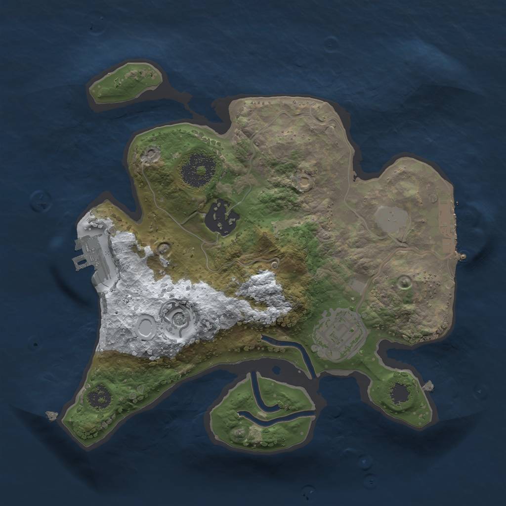 Rust Map: Procedural Map, Size: 2250, Seed: 7980215, 10 Monuments
