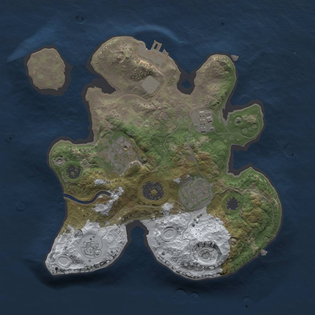 Rust Map: Procedural Map, Size: 2250, Seed: 2035498, 11 Monuments