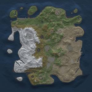 Thumbnail Rust Map: Procedural Map, Size: 3700, Seed: 1688241687, 19 Monuments