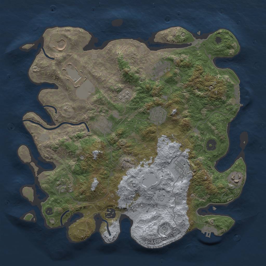 Rust Map: Procedural Map, Size: 3600, Seed: 508980040, 19 Monuments