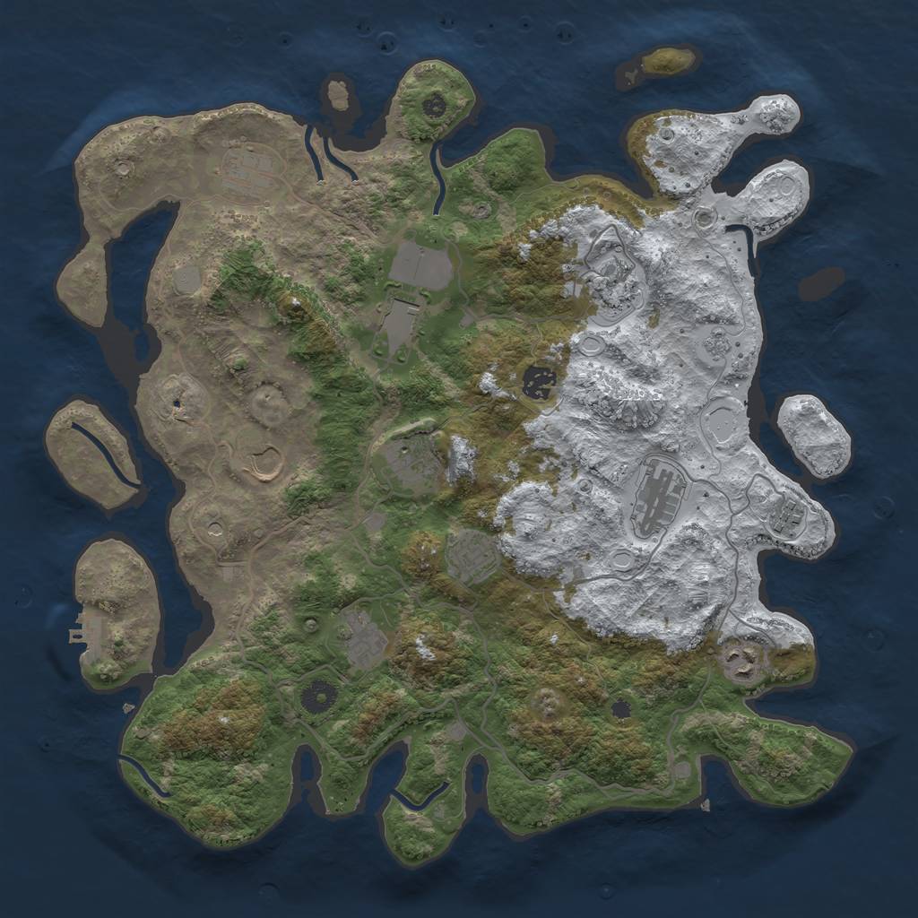 Rust Map: Procedural Map, Size: 4000, Seed: 1558432370, 19 Monuments