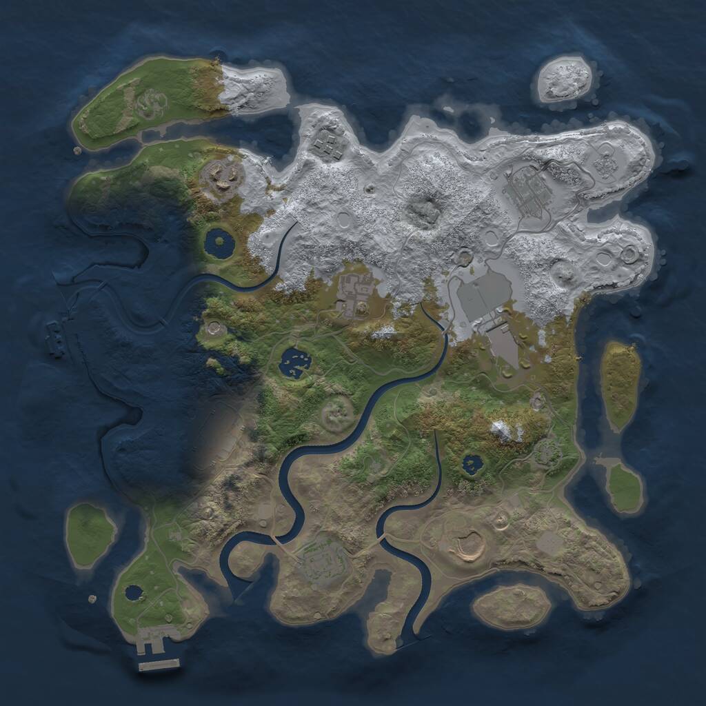 Rust Map: Procedural Map, Size: 3500, Seed: 13539, 15 Monuments