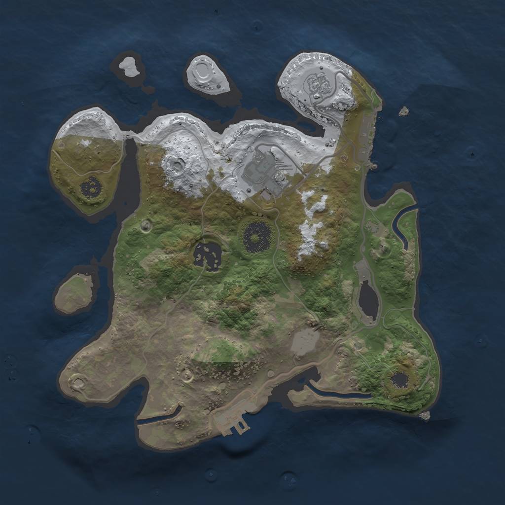 Rust Map: Procedural Map, Size: 2500, Seed: 610921520, 10 Monuments