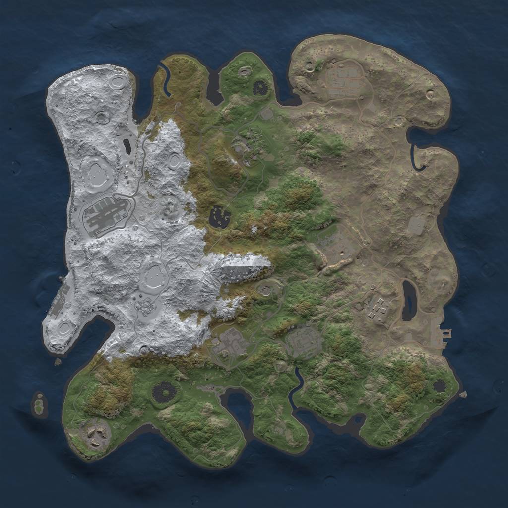 Rust Map: Procedural Map, Size: 3400, Seed: 12121988, 18 Monuments