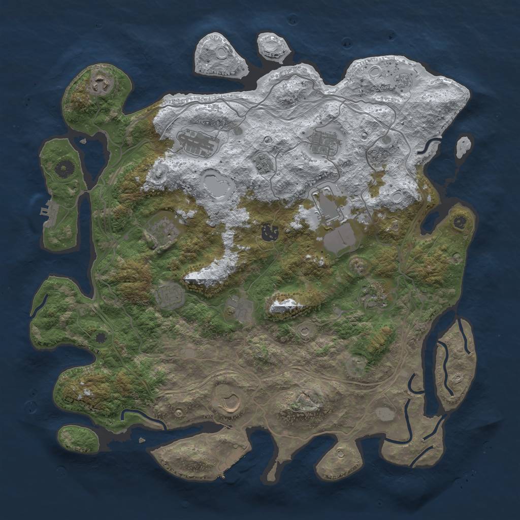 Rust Map: Procedural Map, Size: 4250, Seed: 603288, 20 Monuments