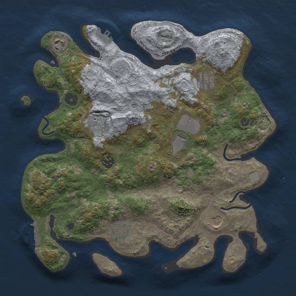 Rust Map: Procedural Map, Size: 3500, Seed: 570375063, 15 Monuments