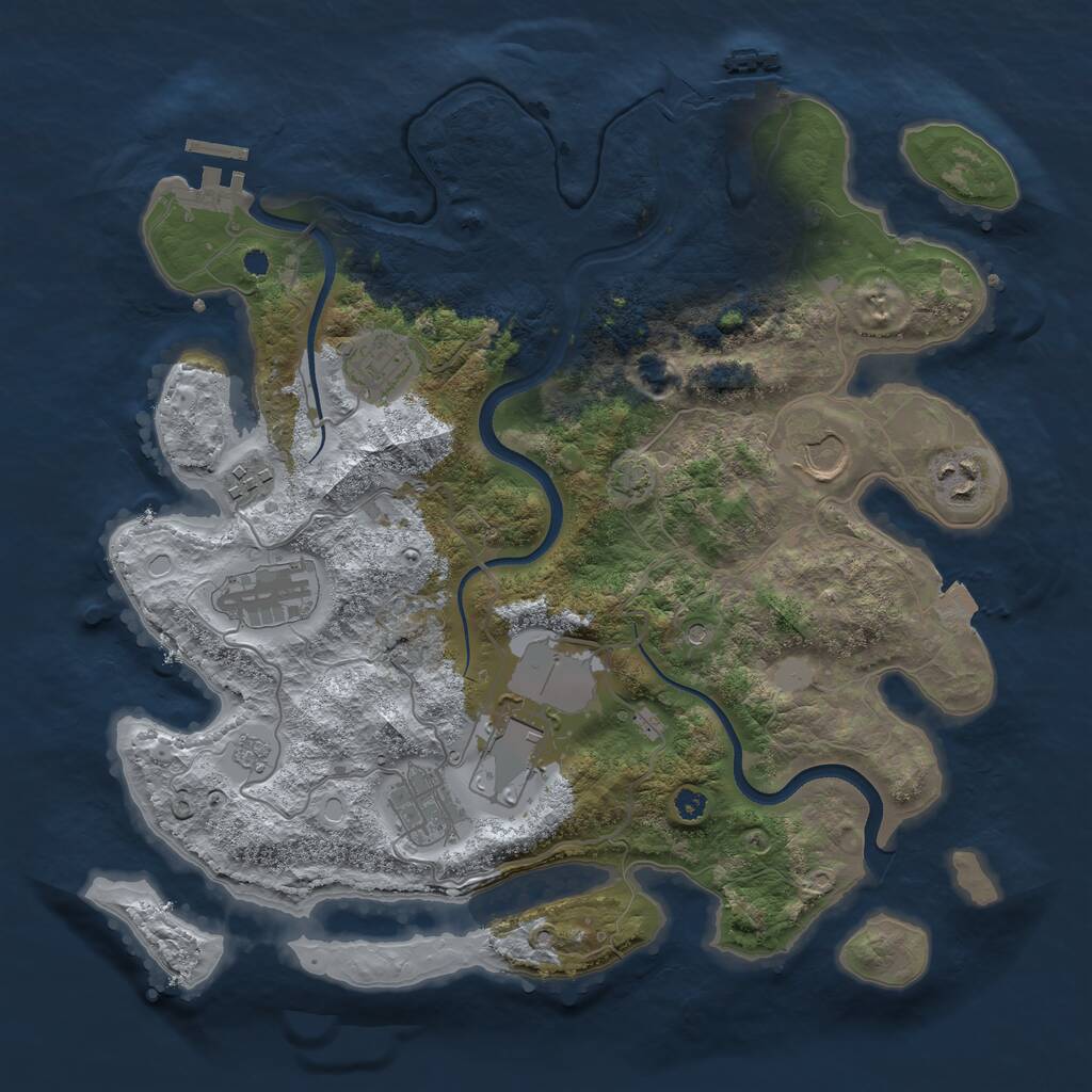 Rust Map: Procedural Map, Size: 3500, Seed: 8096, 13 Monuments