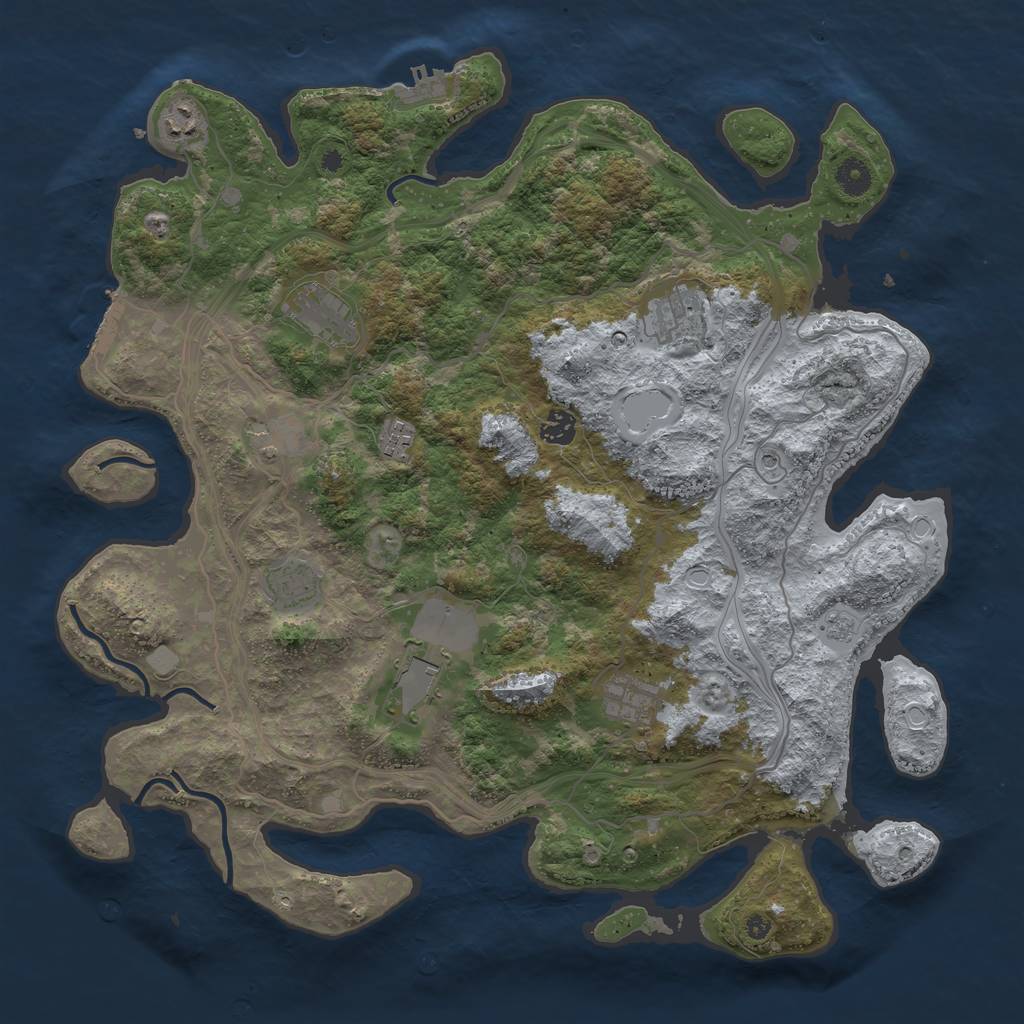 Rust Map: Procedural Map, Size: 4250, Seed: 324326, 18 Monuments