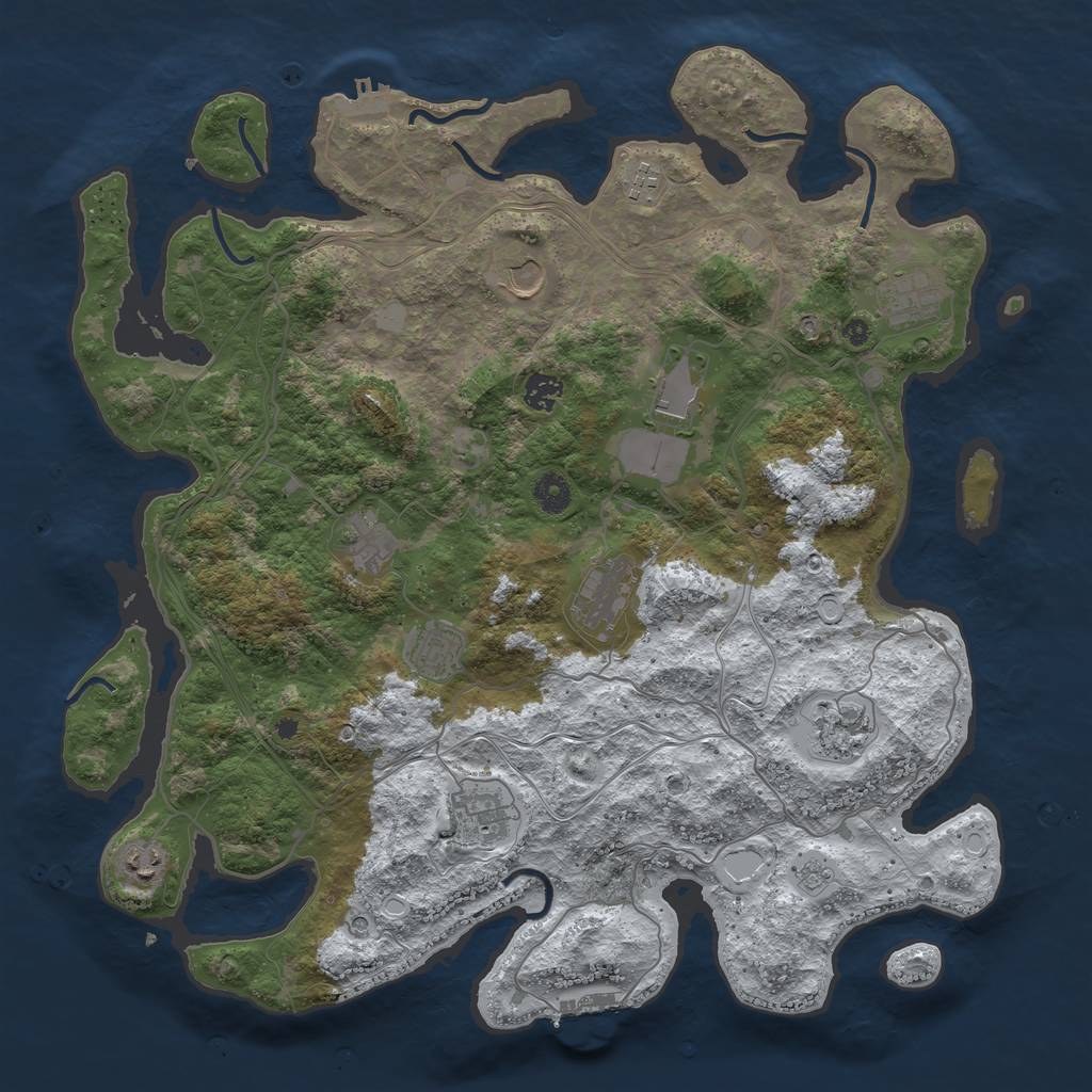 Rust Map: Procedural Map, Size: 4250, Seed: 1662454436, 20 Monuments