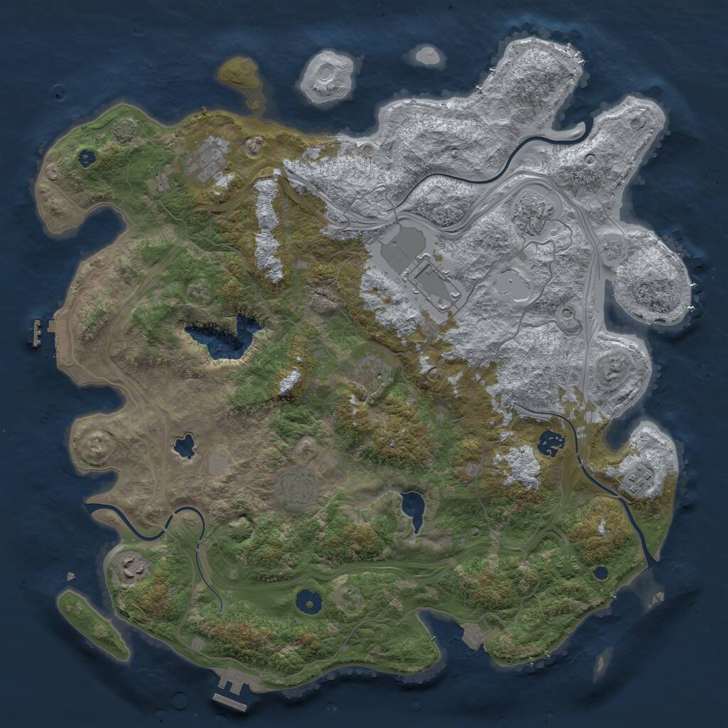 Rust Map: Procedural Map, Size: 4250, Seed: 18602, 14 Monuments