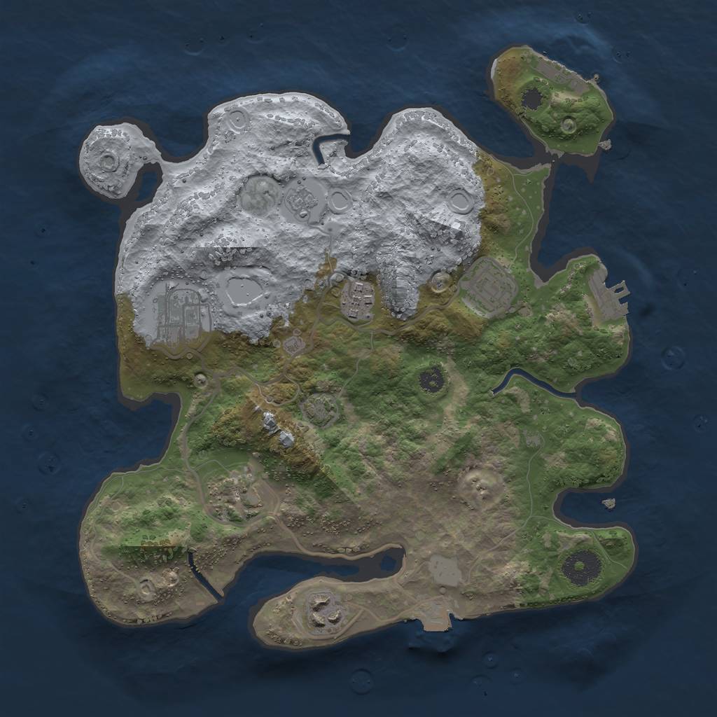 Rust Map: Procedural Map, Size: 3000, Seed: 96658, 12 Monuments