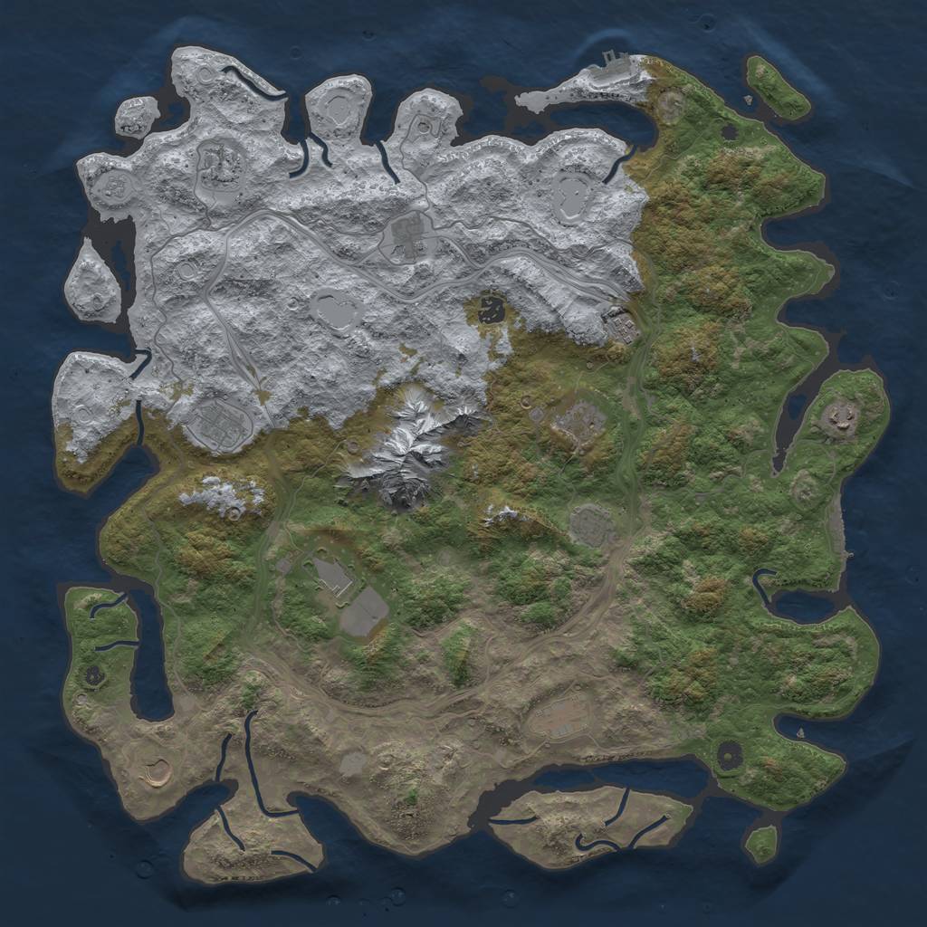 Rust Map: Procedural Map, Size: 5000, Seed: 1264734820, 18 Monuments