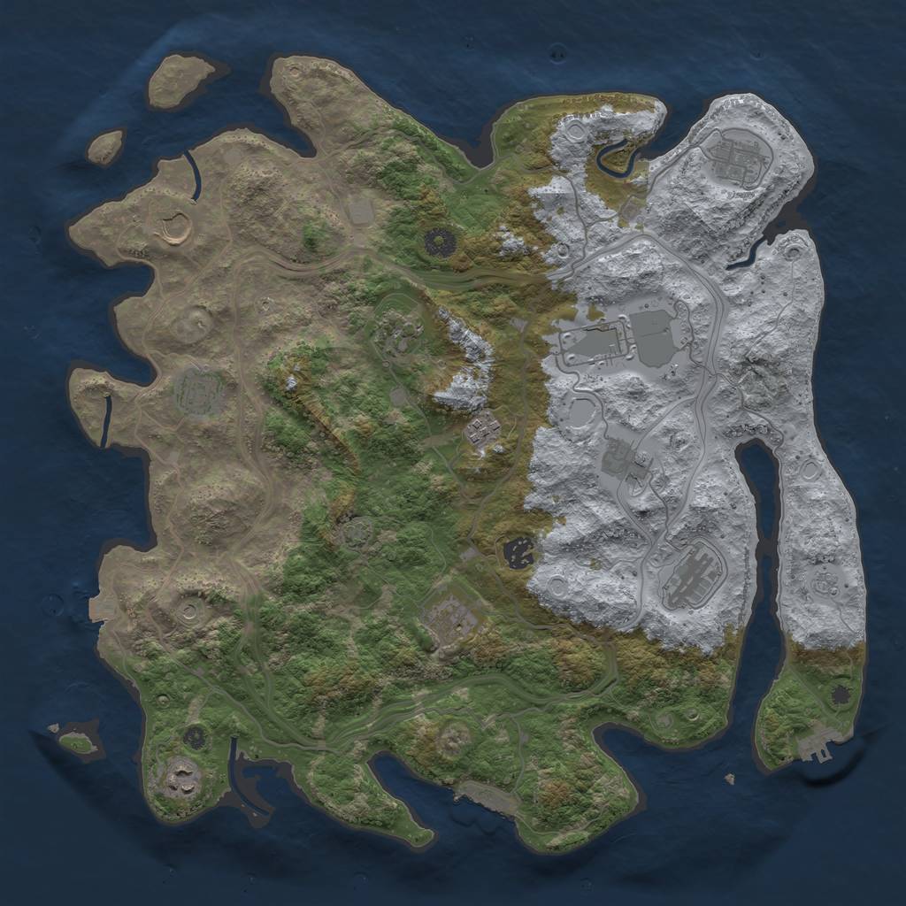 Rust Map: Procedural Map, Size: 4250, Seed: 960796409, 19 Monuments