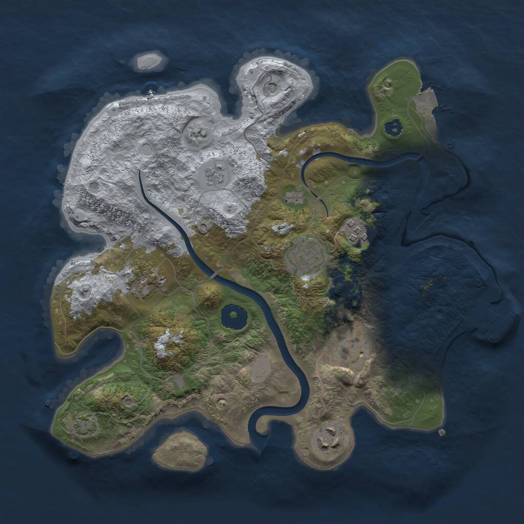 Rust Map: Procedural Map, Size: 3000, Seed: 223221427, 10 Monuments