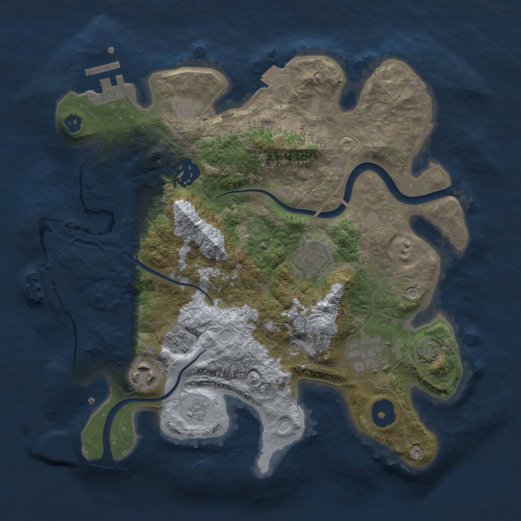 Rust Map: Procedural Map, Size: 3000, Seed: 11732, 11 Monuments