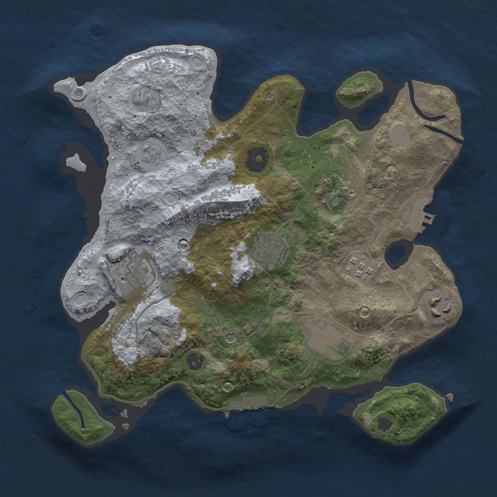 Rust Map: Procedural Map, Size: 3000, Seed: 846990, 13 Monuments