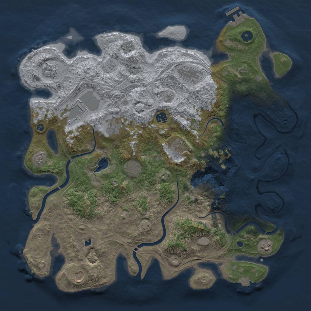 Rust Map: Procedural Map, Size: 4250, Seed: 2134803353, 15 Monuments
