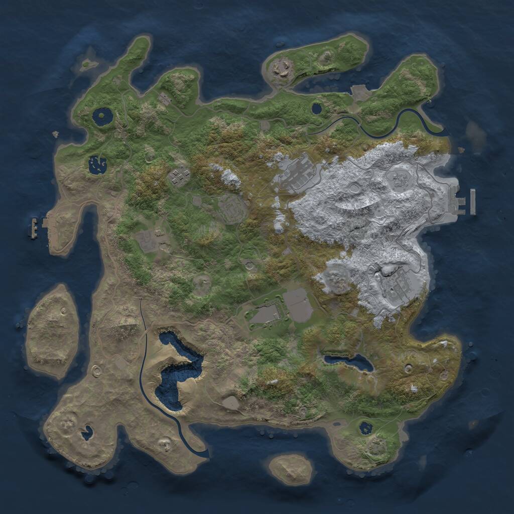 Rust Map: Procedural Map, Size: 4000, Seed: 864660106, 14 Monuments