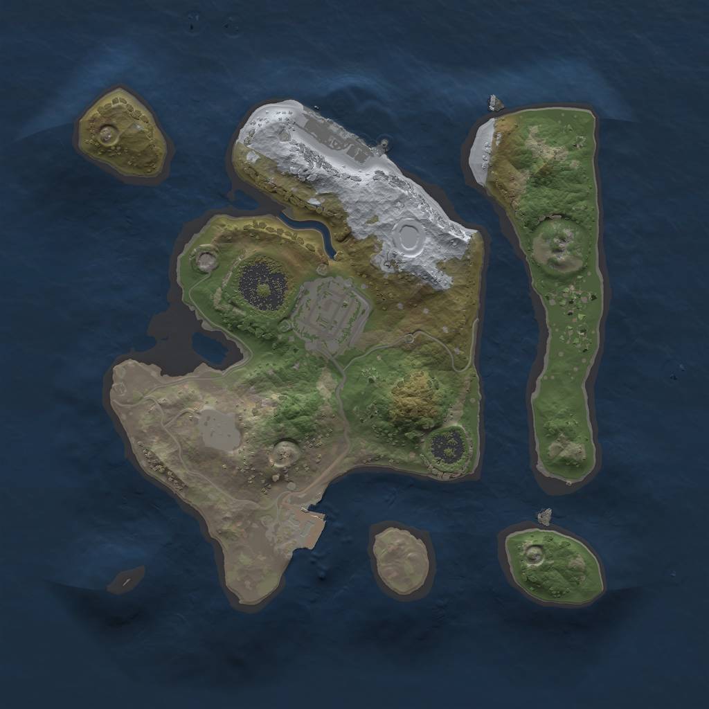 Rust Map: Procedural Map, Size: 2200, Seed: 743854549, 5 Monuments