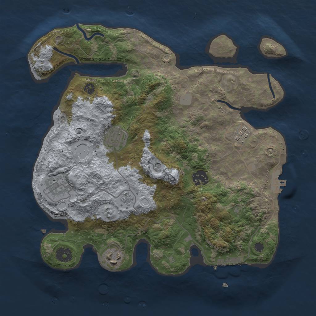 Rust Map: Procedural Map, Size: 3000, Seed: 68863, 12 Monuments