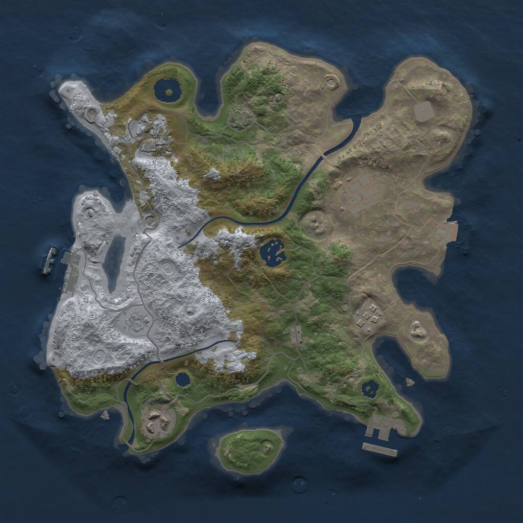 Rust Map: Procedural Map, Size: 3000, Seed: 50431398, 11 Monuments