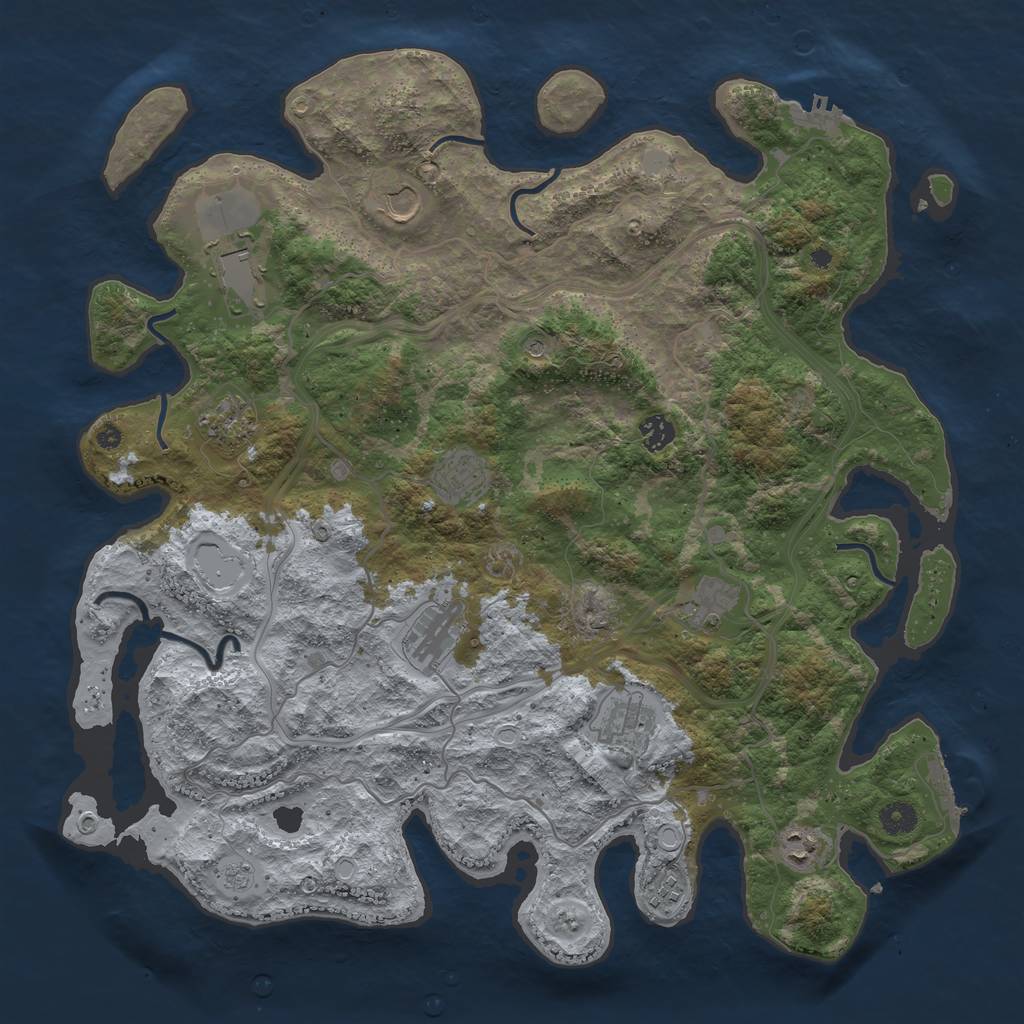 Rust Map: Procedural Map, Size: 4300, Seed: 124, 17 Monuments