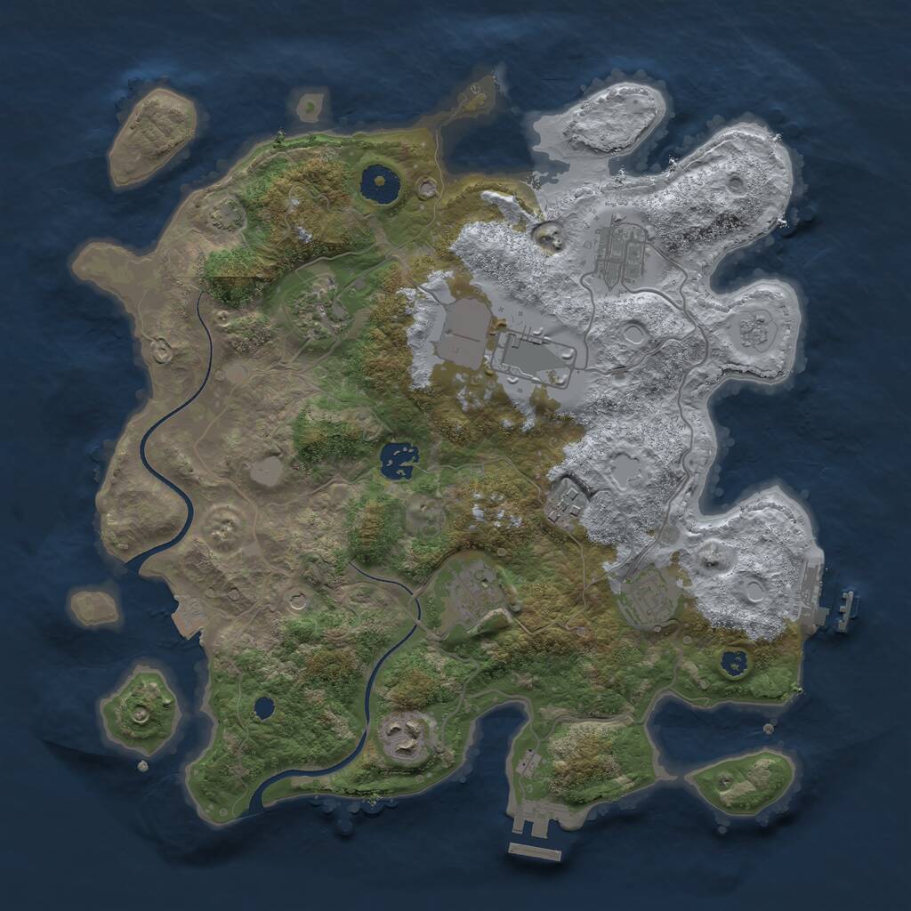Rust Map: Procedural Map, Size: 3500, Seed: 197961, 14 Monuments