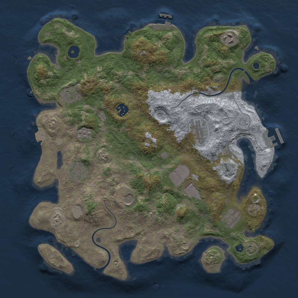 Rust Map: Procedural Map, Size: 3700, Seed: 98984502, 15 Monuments