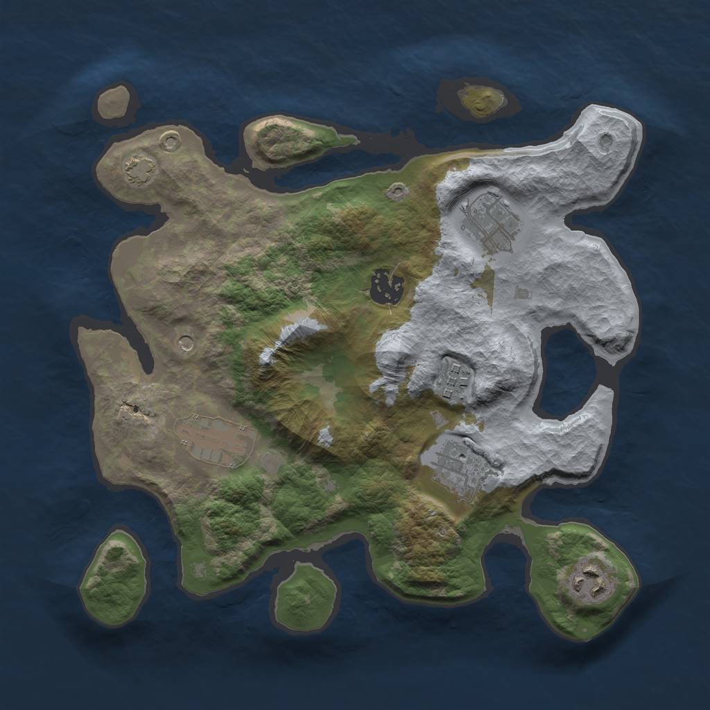 Rust Map: Barren, Size: 3000, Seed: 945080, 10 Monuments
