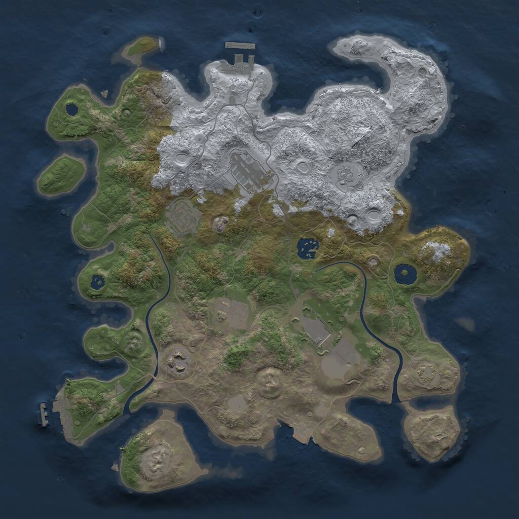 Rust Map: Procedural Map, Size: 3500, Seed: 1092688, 11 Monuments