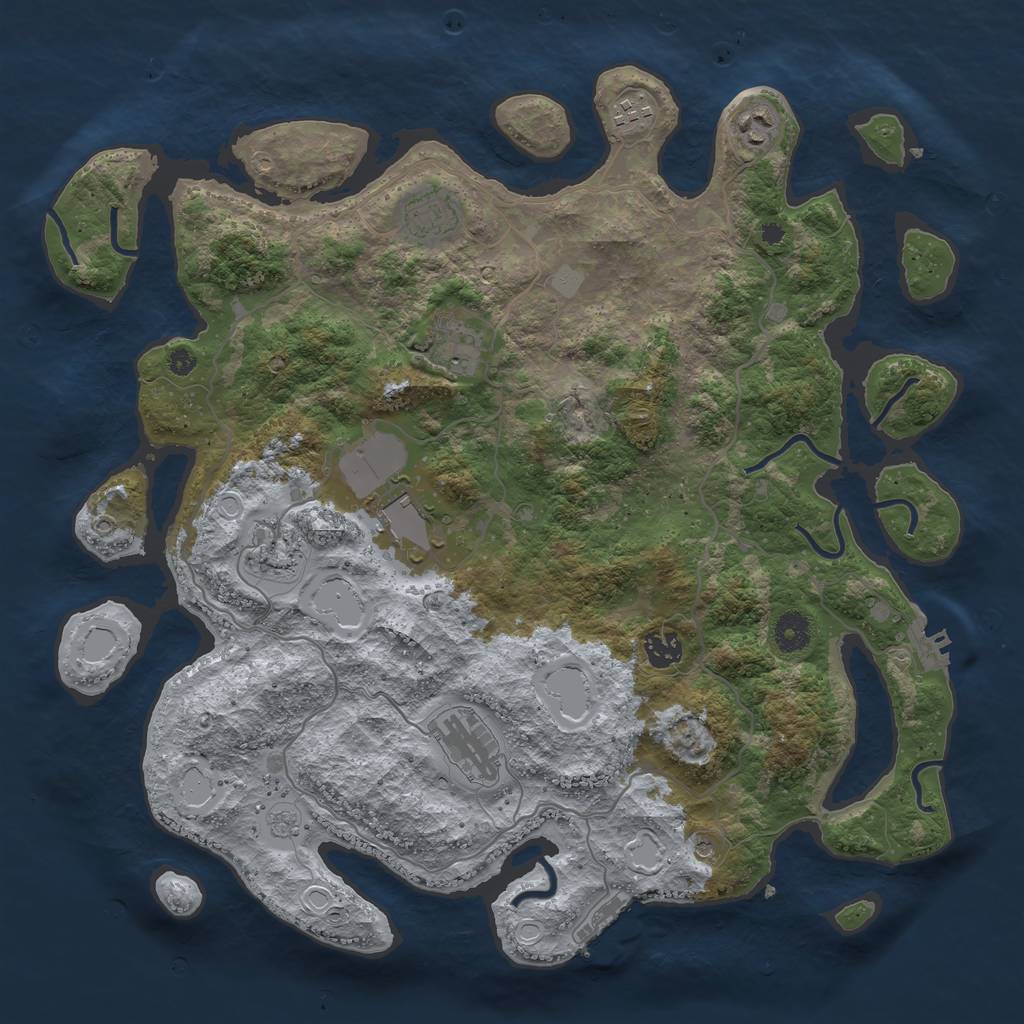 Rust Map: Procedural Map, Size: 4000, Seed: 60151501, 15 Monuments