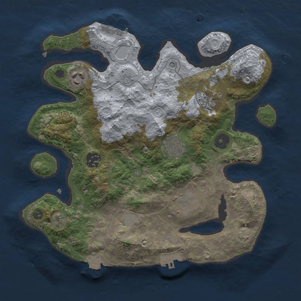 Rust Map: Procedural Map, Size: 3000, Seed: 365488144, 13 Monuments