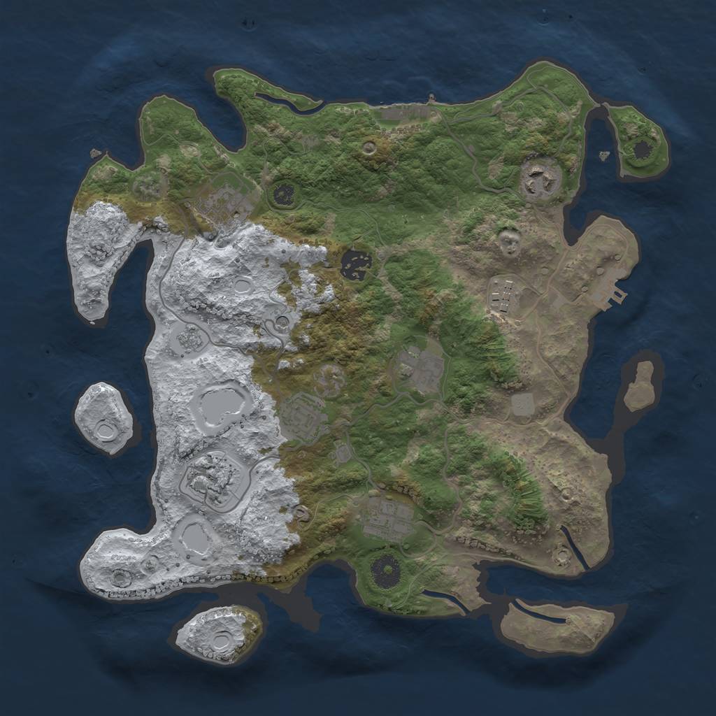Rust Map: Procedural Map, Size: 3400, Seed: 224, 17 Monuments